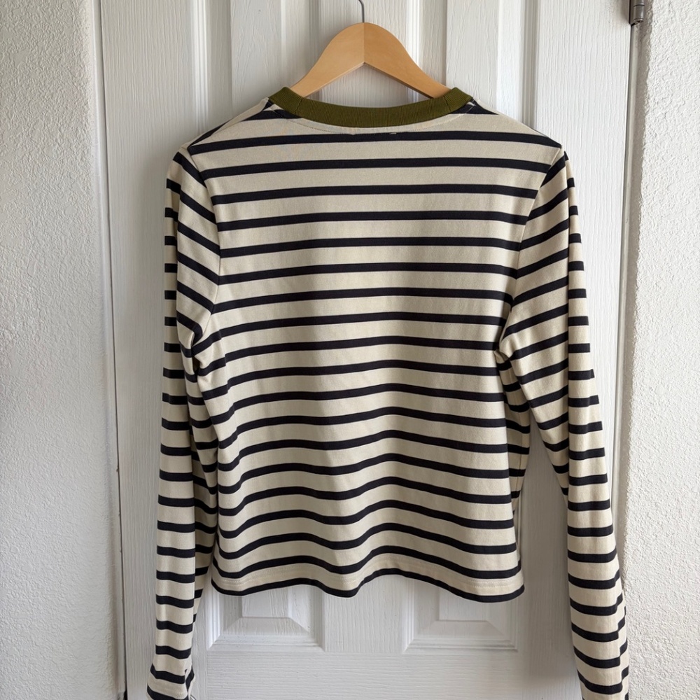 NWT COS The Clean-Cut Stripe Long Sleeve Cotton T-Shirt - Picture 4 of 6
